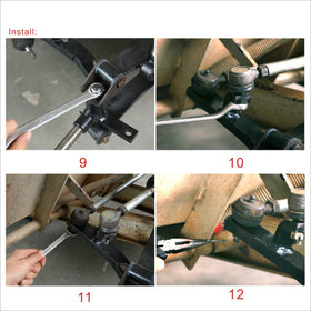 10L0L passenger-side spindle close-up reveals mounting points and quality finish