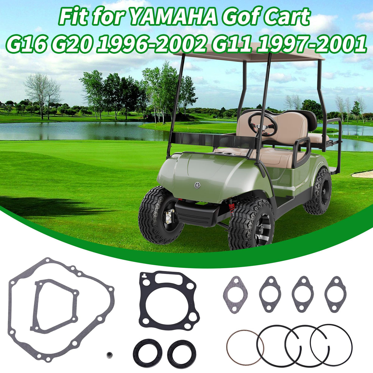10L0L piston ring set JH6-11610-00-00 supports proper compression in Yamaha golf cart engines