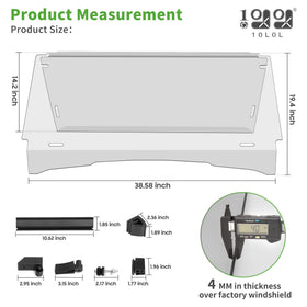 10L0L 4mm polycarbonate windshield delivers rugged durability