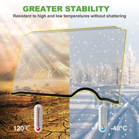 10L0L polycarbonate windshield delivers high impact resistance for rugged use.