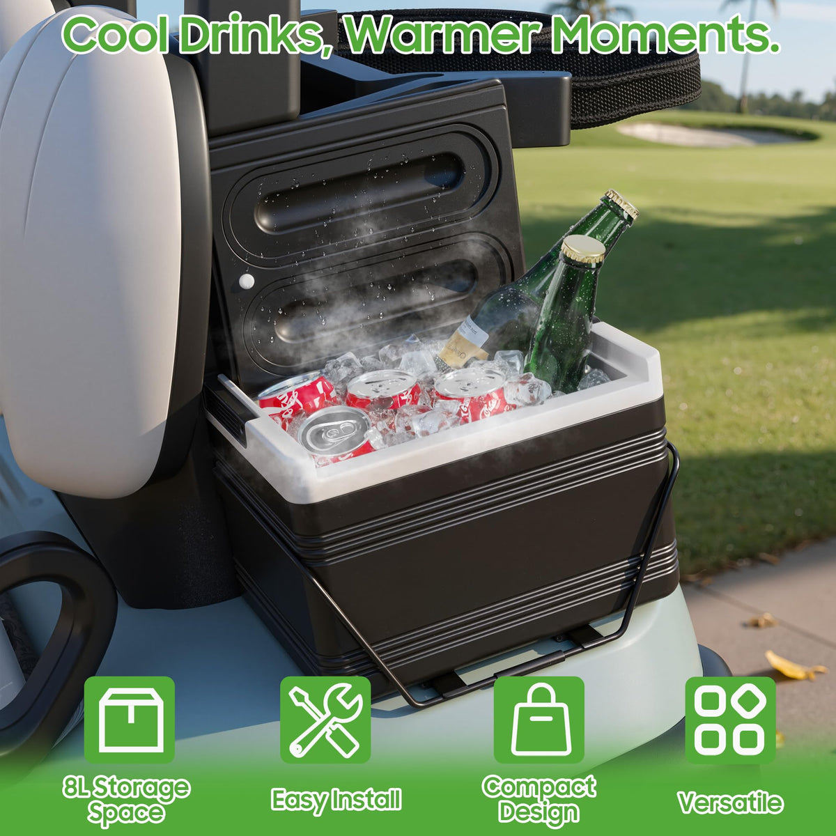10L0L portable cooler with swing-up handles for easy transport