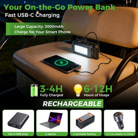 10L0L Built-in power bank powers devices on the go