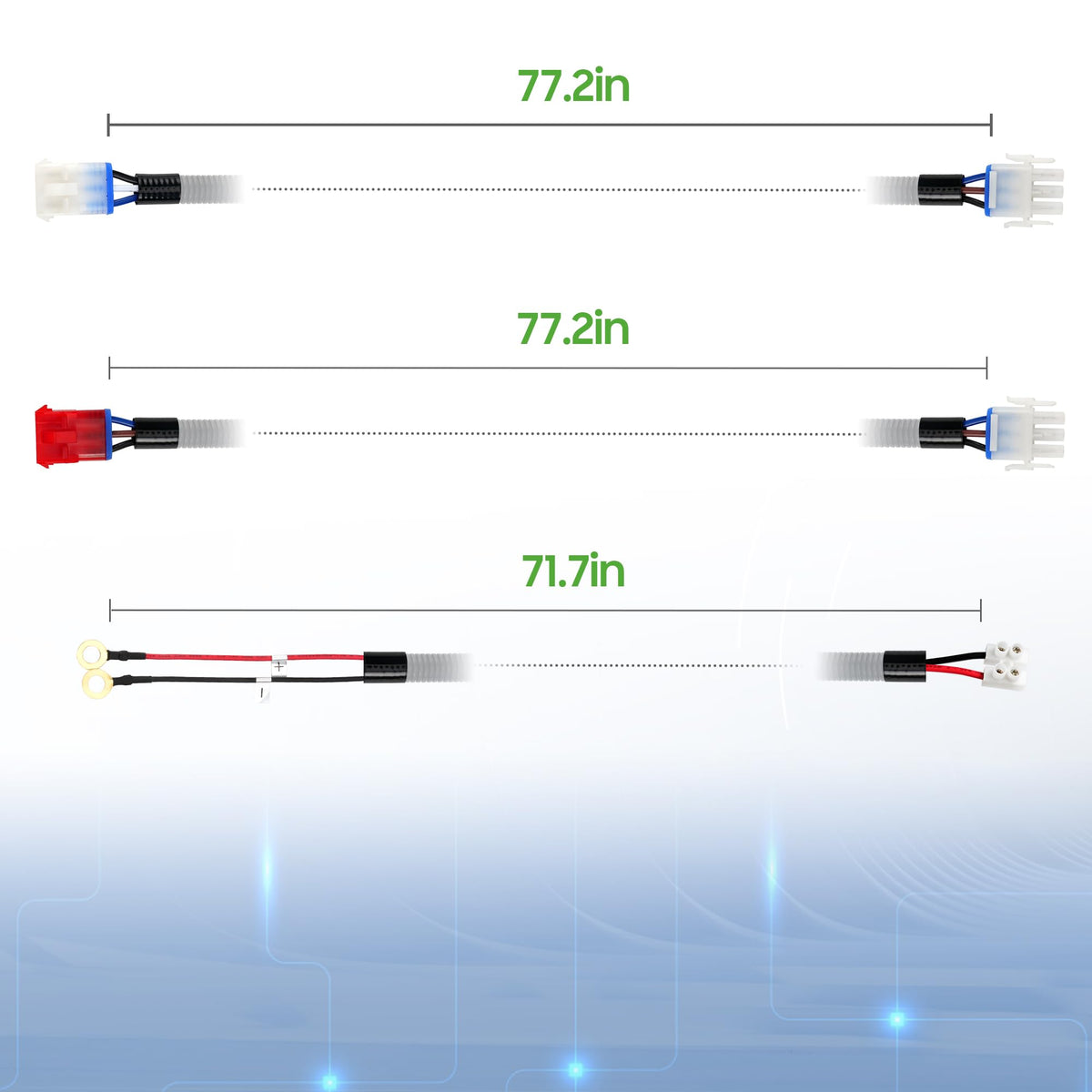 10L0L power extension cable 72 inches allows flexible placement.