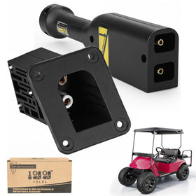 10L0L PowerWise charger receptacle close-up showing durable housing for EZGO carts.