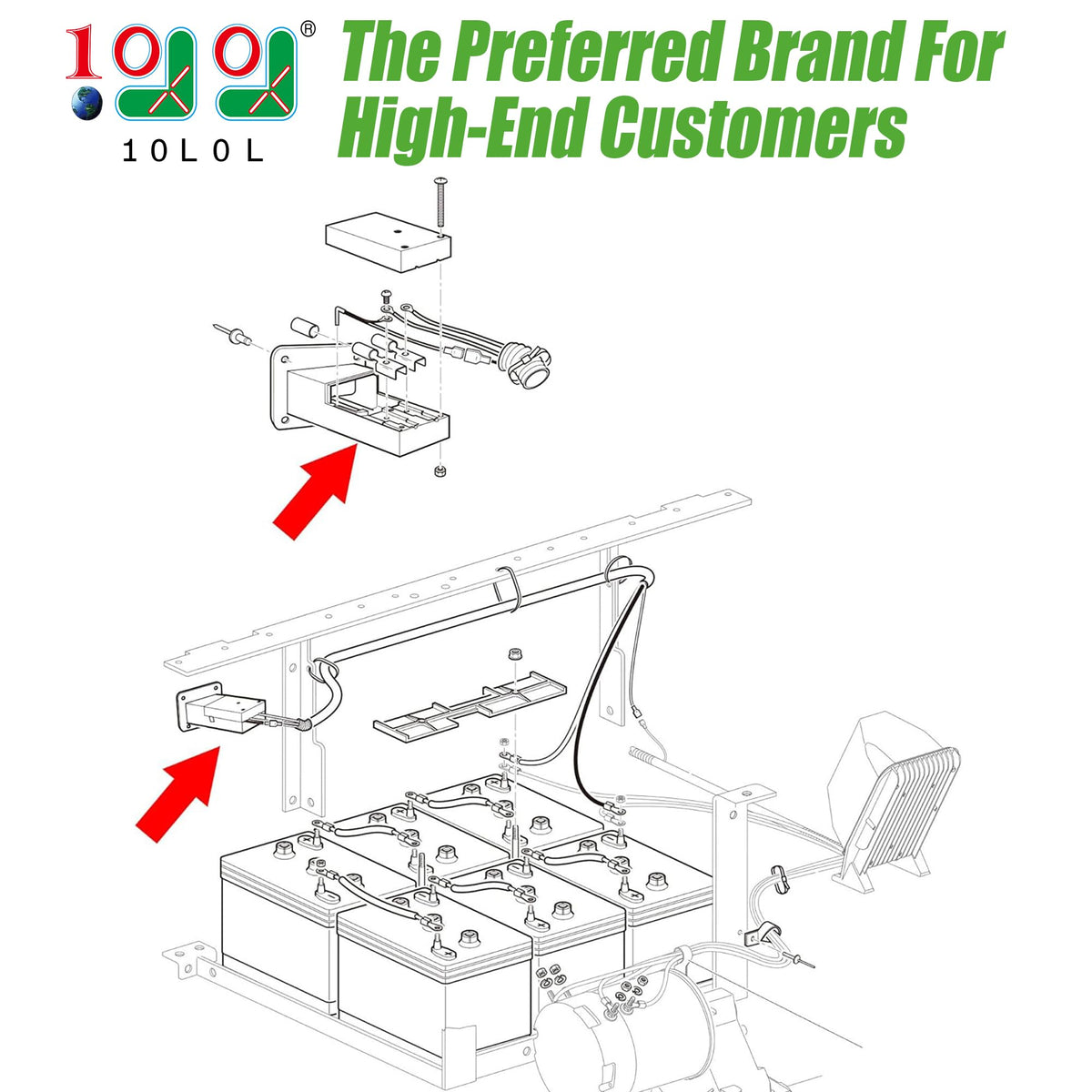10L0L Powerwise receptacle for EZGO Medalist ensures steady plug connection.