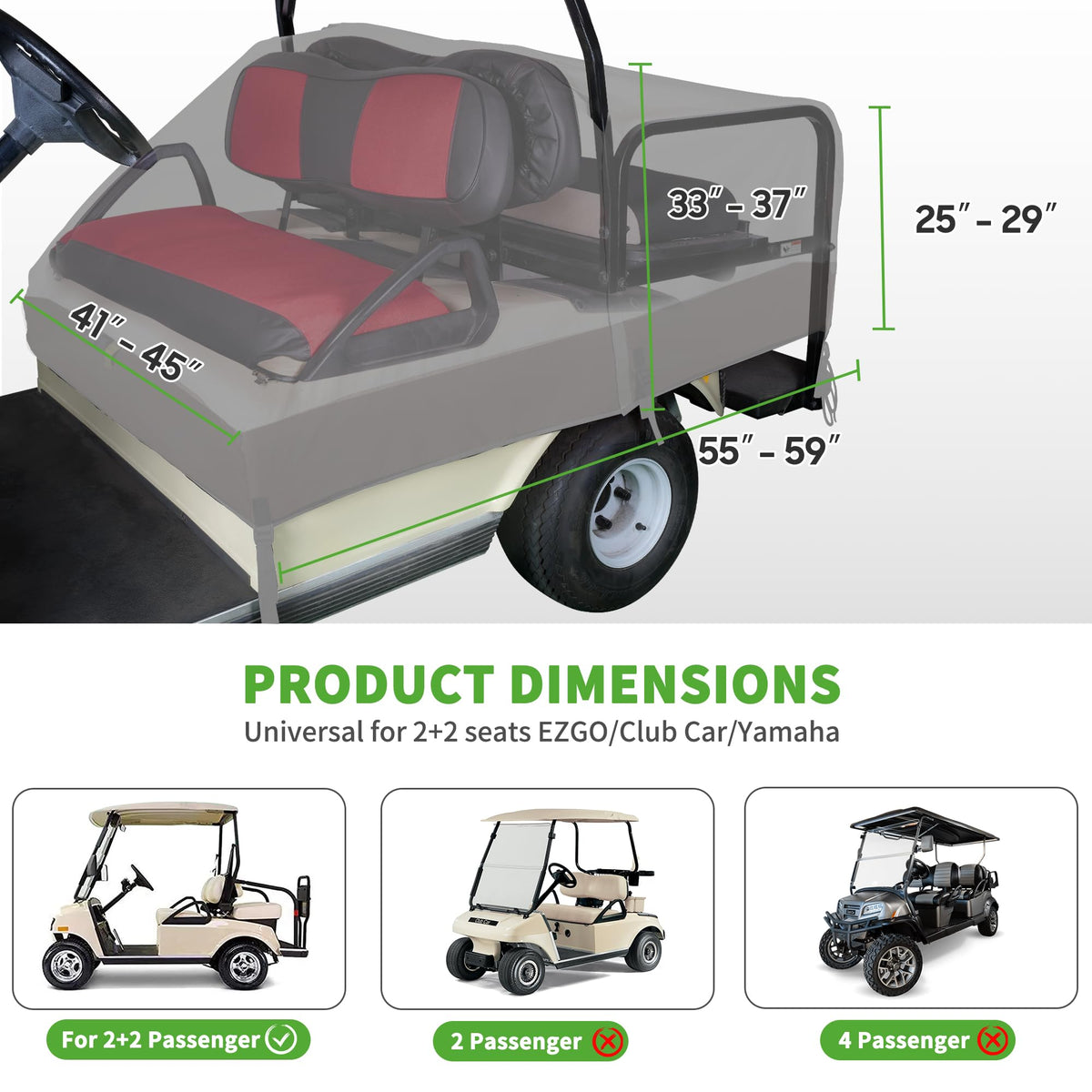 Designed for 2+2 configurations with headrest and armrest cutouts.