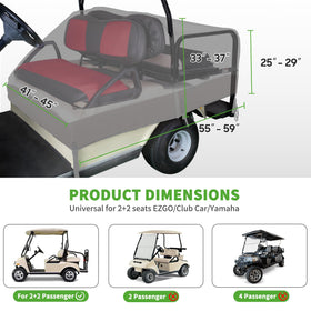 Designed for 2+2 configurations with headrest and armrest cutouts.