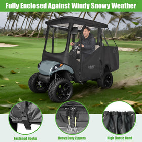 10L0L easy-install golf cart enclosure for tool-free setup