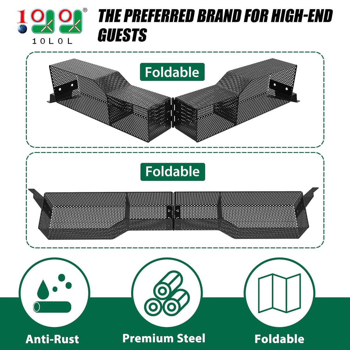 10L0L Premium Steel Anti-Rust Basket for Club Car Tempo durable, corrosion-resistant front storage