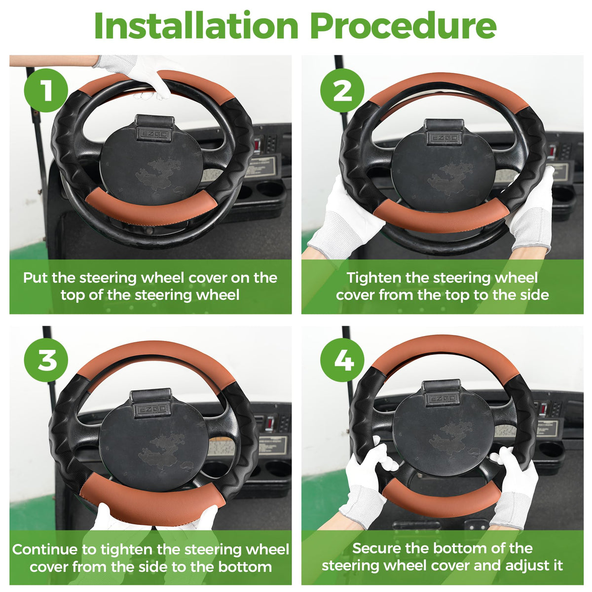 10L0L protects steering wheel while enhancing golf cart decor