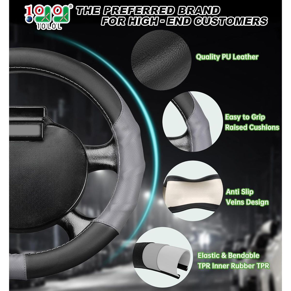 PU leather anti-slip texture enhances grip in sweaty conditions.