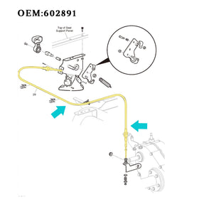 10L0L ready-to-install cable shown beside a golf cart for reference.