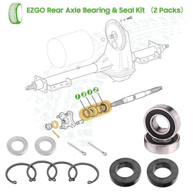 10L0L EZGO 2-cycle gas carts rear-axle bearings kit simplifies maintenance tasks.