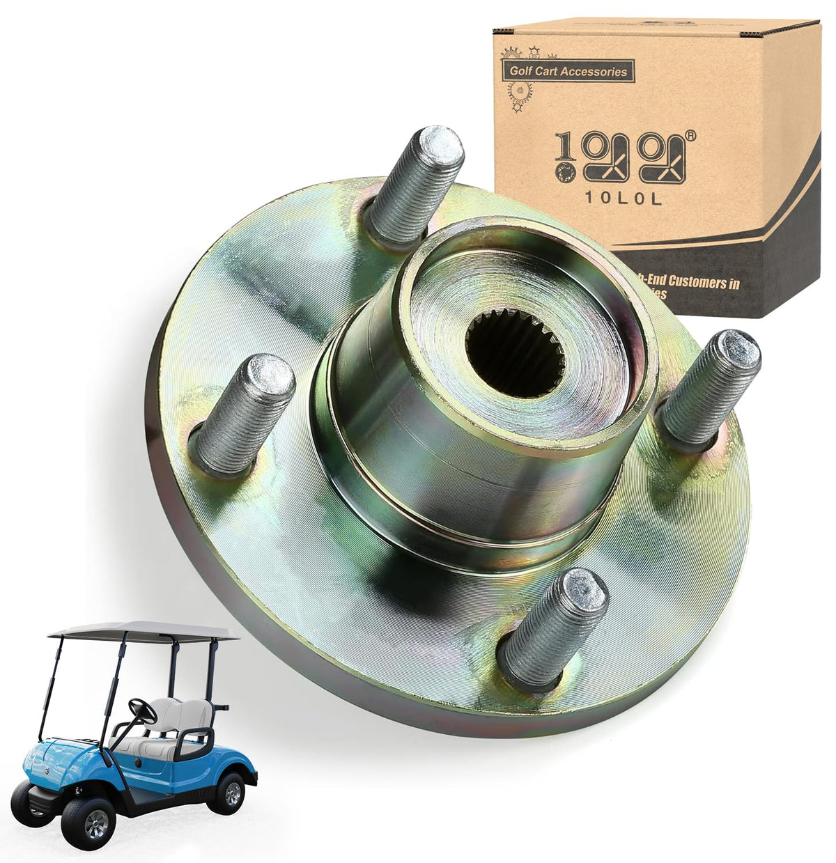 10L0L rear axle hub designed for Yamaha golf carts longevity.