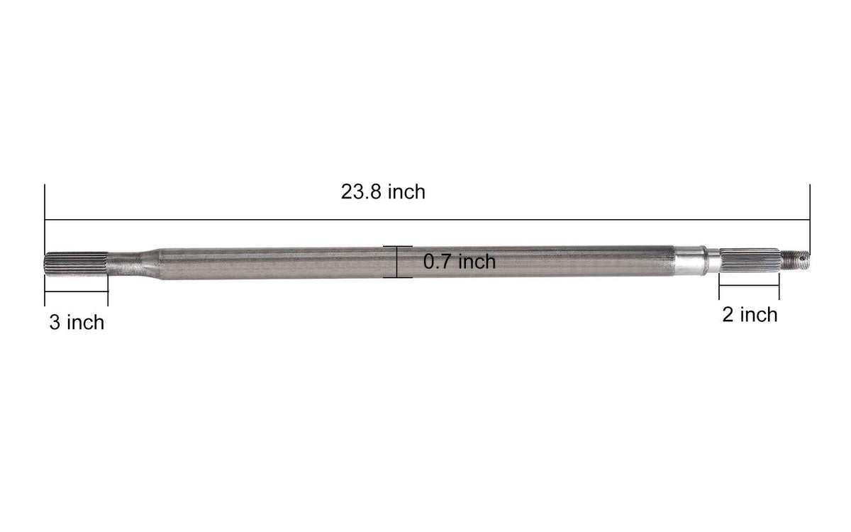 10L0L rear axle length 23.84 inches ensures proper alignment for EZGO TXT