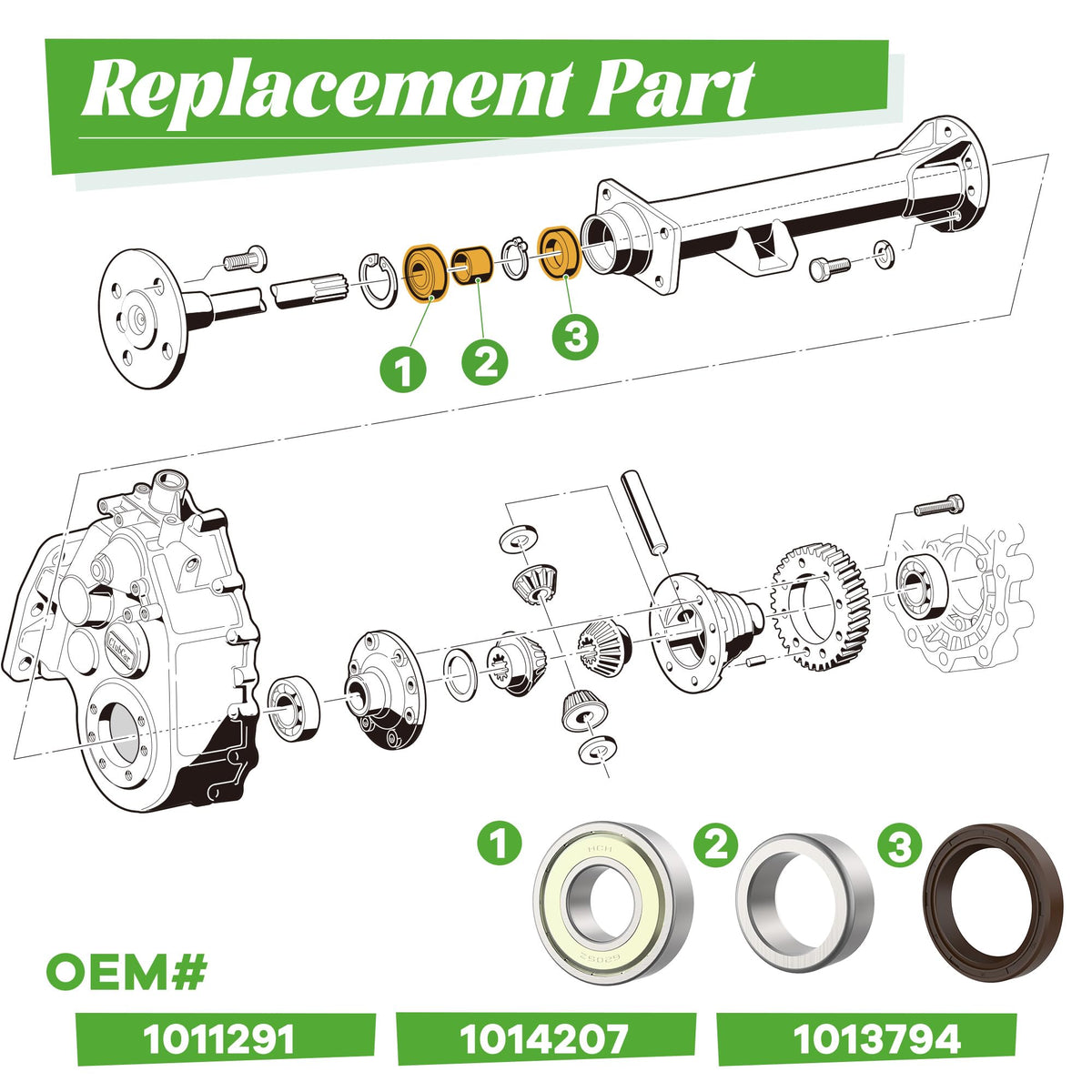 10L0L rear axle oil seal pair, ready-to-install replacement