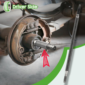 10L0L rear-axle-shaft-assembly closeup shows precise machining.