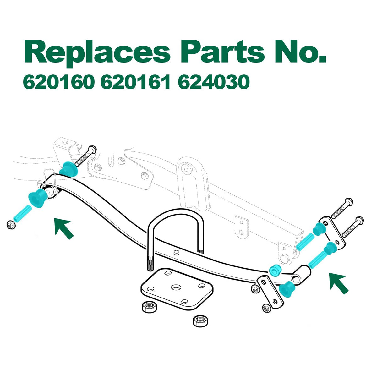 10L0L EZGO RXV spacers closeup emphasizes precise fit for two-spring replacement