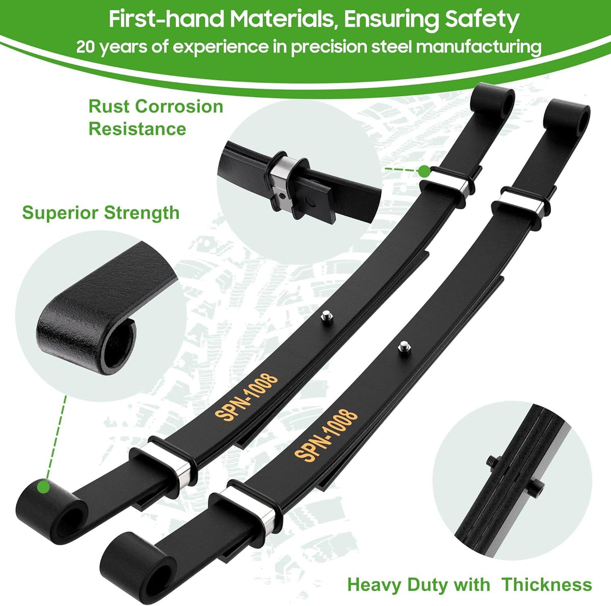 10L0L rear leaf spring with hardware, direct OEM replacement fit.