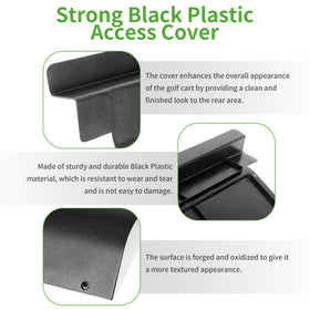 10L0L Rear motor cover in black plastic protects the EZGO cart exterior