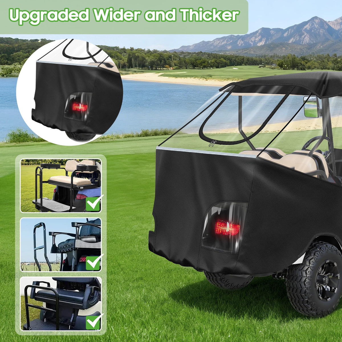10L0L rear panel zips off for easy access to golf clubs.