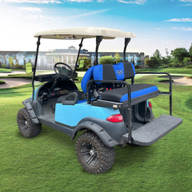 10L0L rear seat cover on Club Car DS adds color and protection