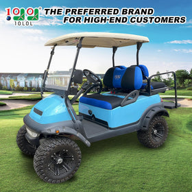 10L0L rear seat cover on Club Car Precedent shields upholstery and updates look