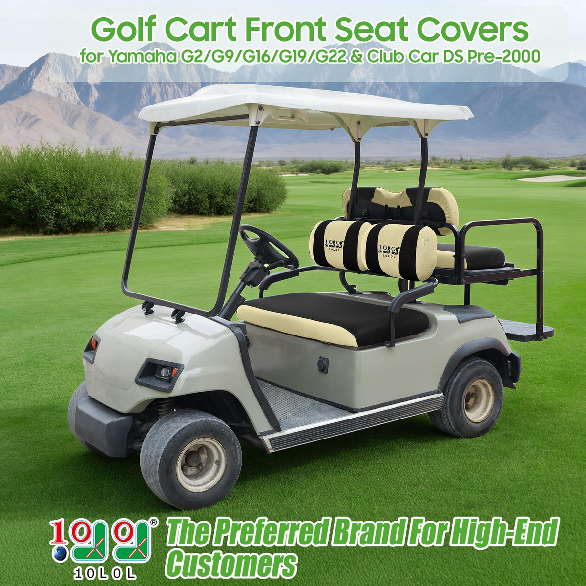 10L0L rear-seat-cover for golf carts protects fabric from stains and wear