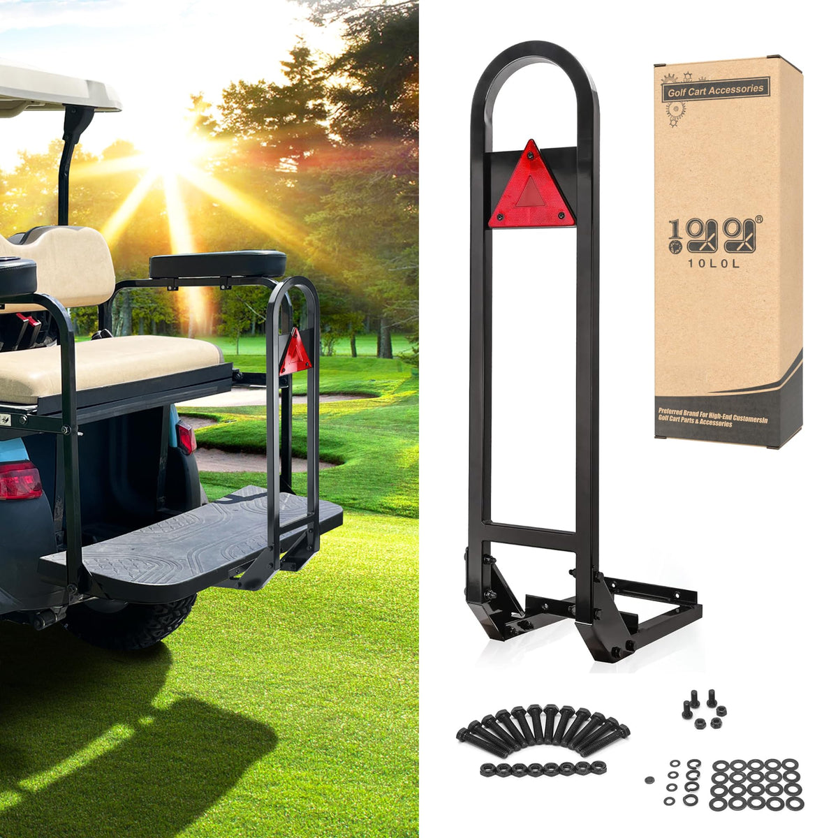 10L0L rear seat grab bar on golf cart for added stability