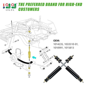 10L0L rear shock absorber for Club Car Precedent; enhances stability.