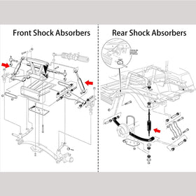 10L0L rear shock for Club Car gas 1997+ provides steadier control on rough fairways