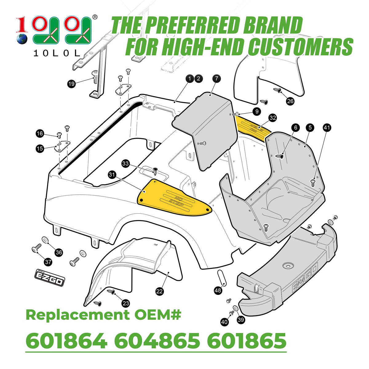 10L0L rear side guard passenger side protects RXV rear corners from chips