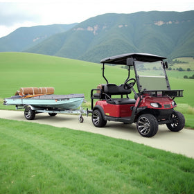 10L0L Rear trailer hitch installation on EZGO RXV for easy DIY setup.