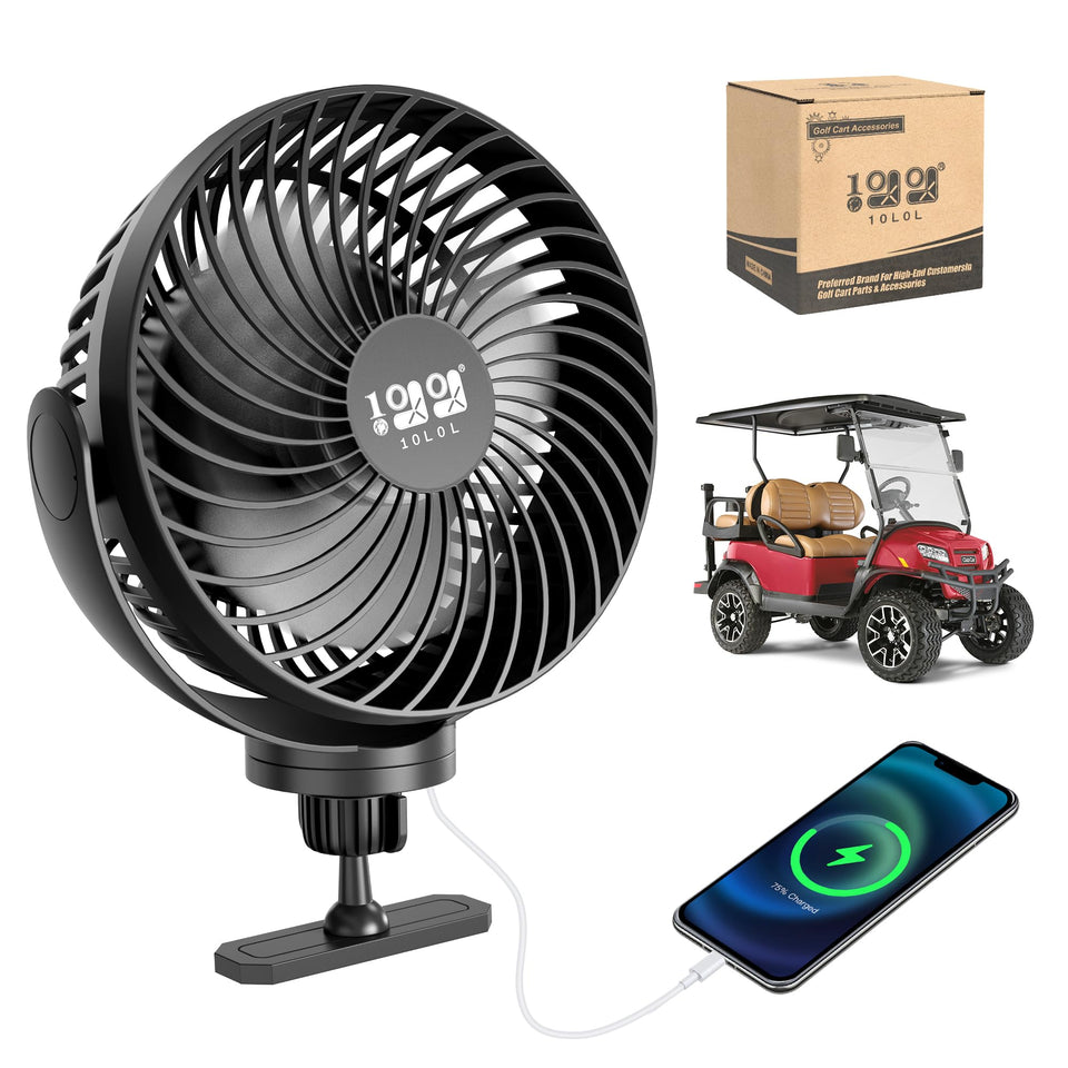 10L0L rechargeable fan with magnetic base securely attaching to metal surfaces for outdoor use