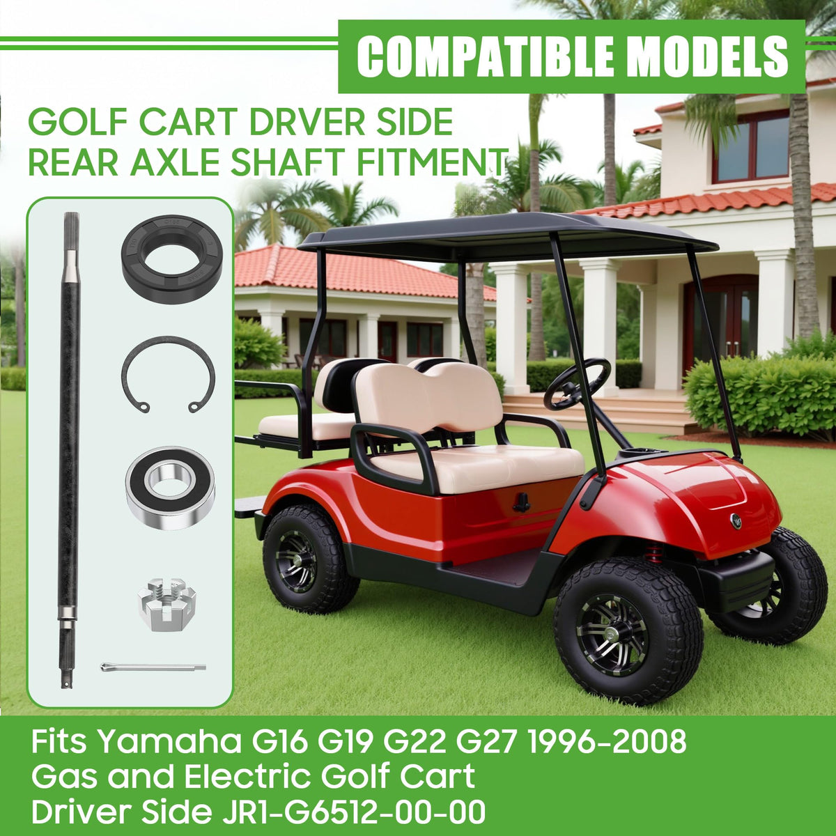 10L0L replacement parts kit contents for Yamaha including pin, nut, bearings and seals.