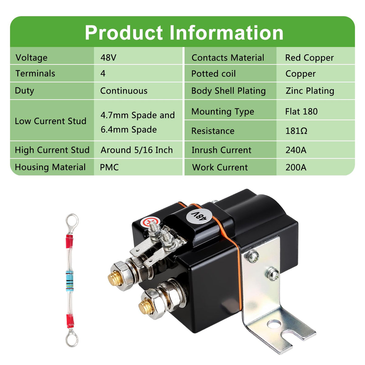 Resistor component designed to optimize 48V solenoid performance.
