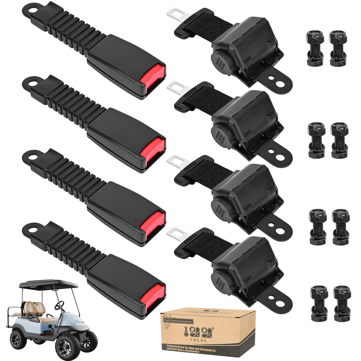 10L0L retractable seat belt front assembly shows secure front-seat safety.