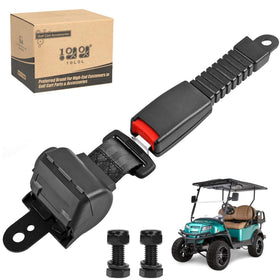10L0L retractable seat belt on the front golf cart seat for secure passengers.