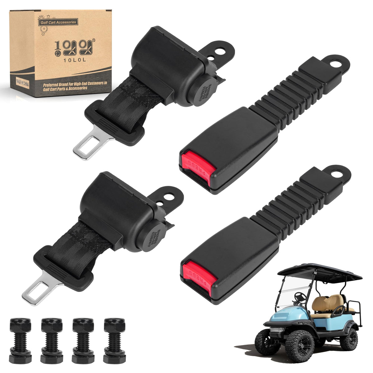 10L0L retractable seat belt for Yamaha golf carts enhances passenger safety.