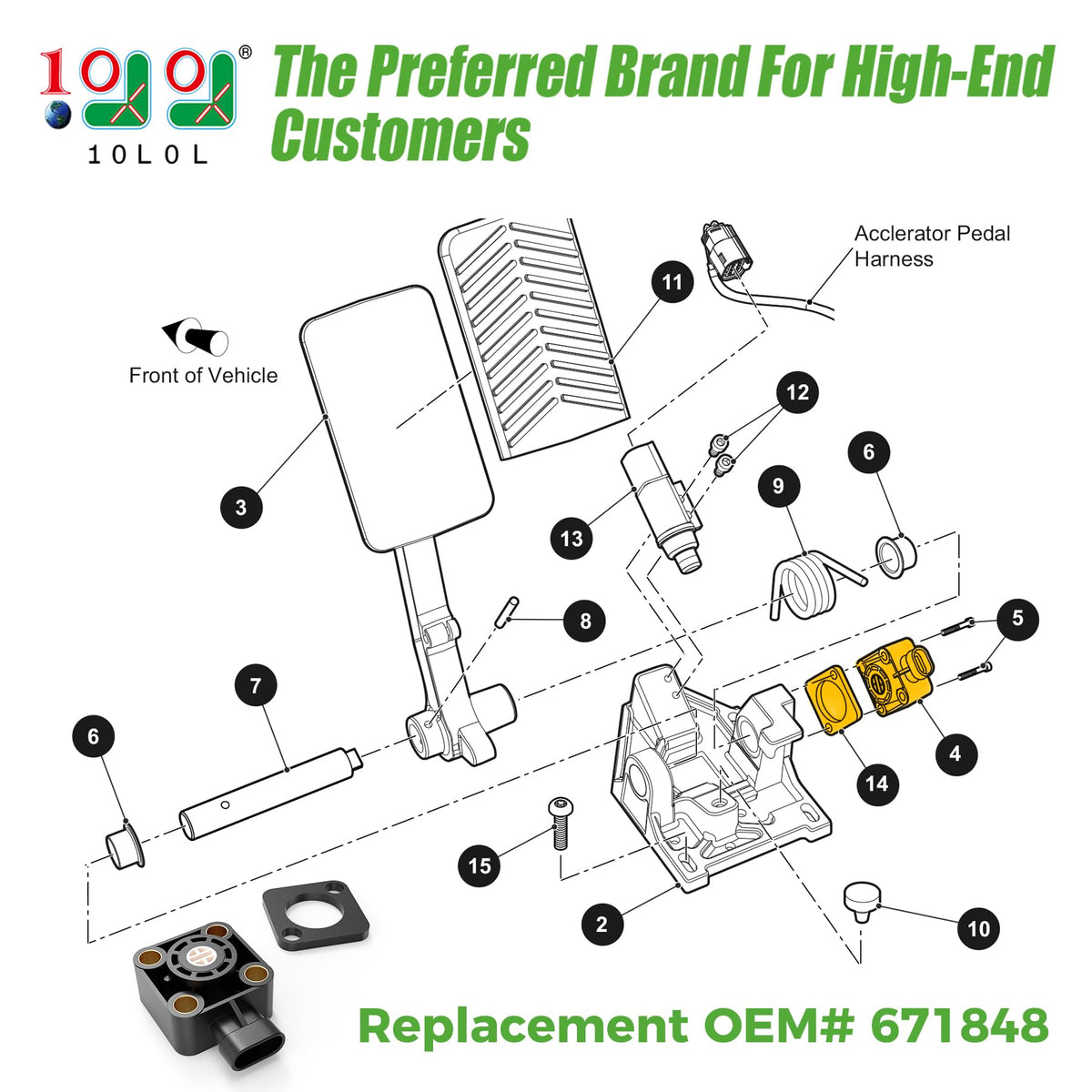 10L0L rotary position sensor in EZGO RXV for reliable performance
