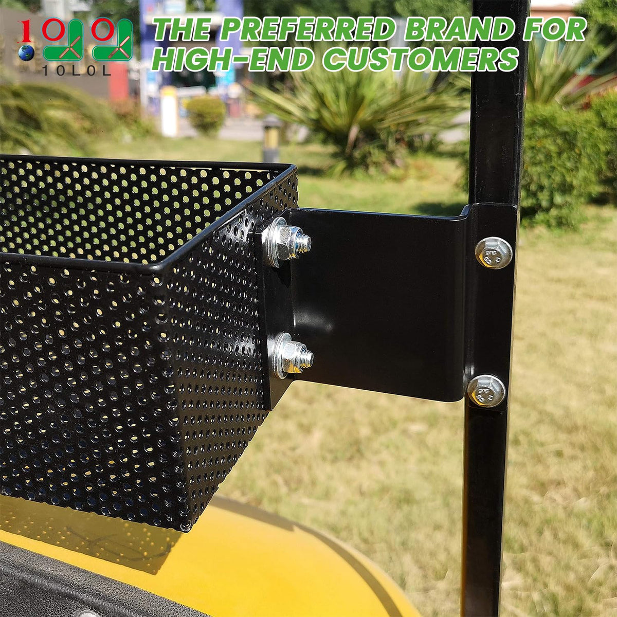 Close-up of rubber-coated steel mesh showing durable construction.
