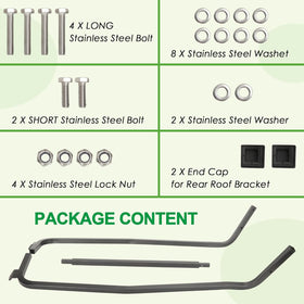 10L0L rust-proof powder coat finish protects brackets against rain and mud.
