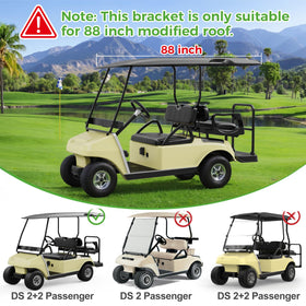 Powder-coated iron alloy brackets resist rust for outdoor golf cart use