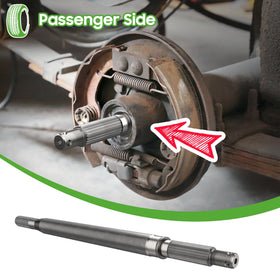 Close-up of 10L0L RXV axle shaft with precision machining