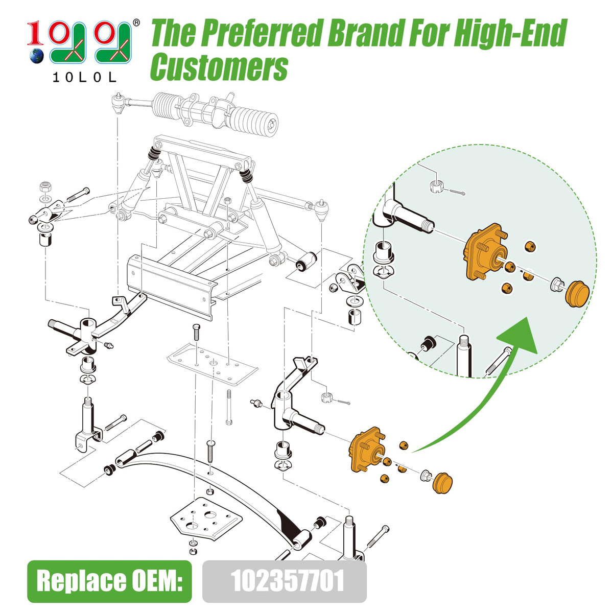 10L0L sealed bearing front hub enhances longevity and low-friction performance.