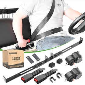 The 10L0L seat belt bracket kit secures two-passenger EZGO and Club Car seats safely.