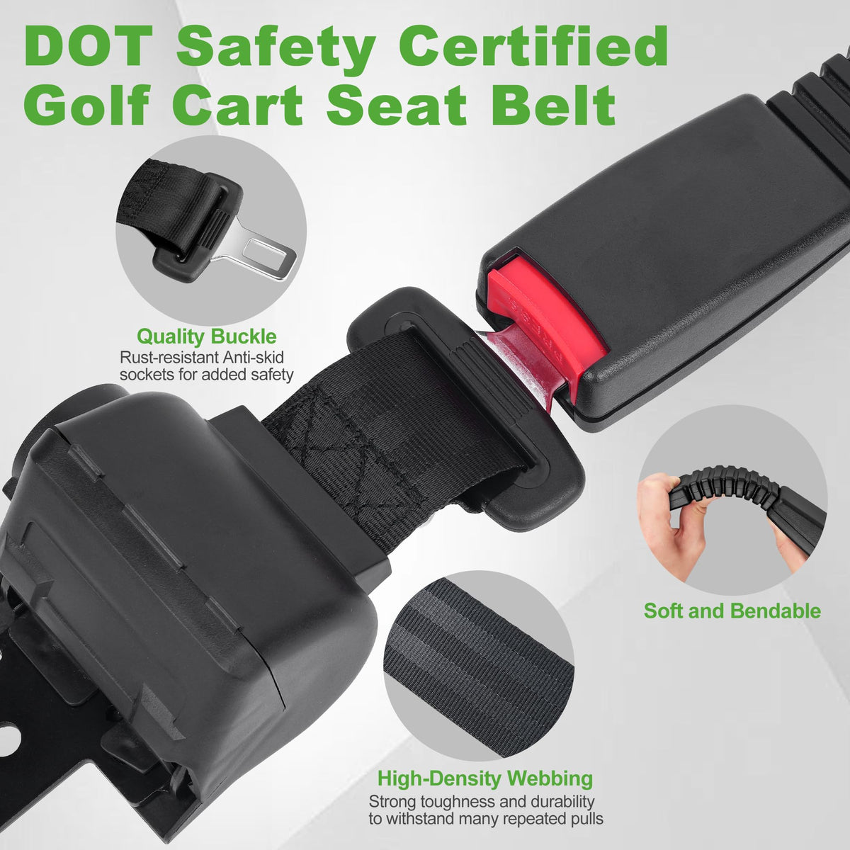 10L0L belt extended to 42 inches for comfortable passenger reach.