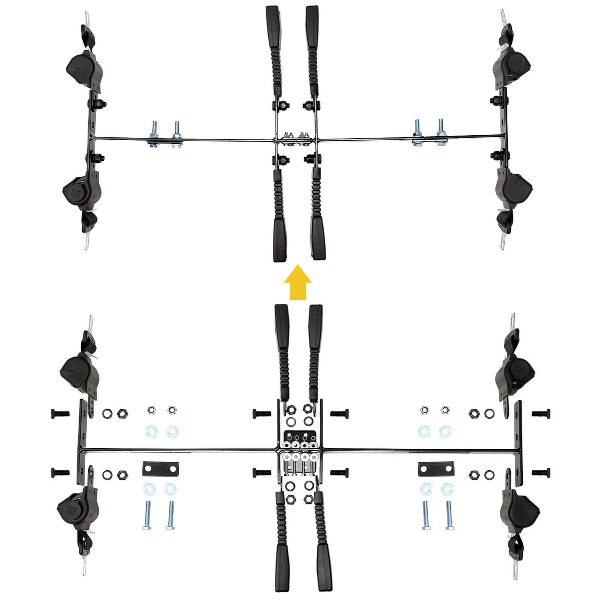 10L0L four retractable belts close-up