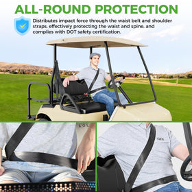 10L0L seat belts with buckles installed for front and rear seating.