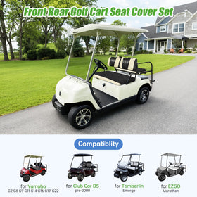10L0L golf cart seat cover front for Yamaha G19; durable polyester protects seats.